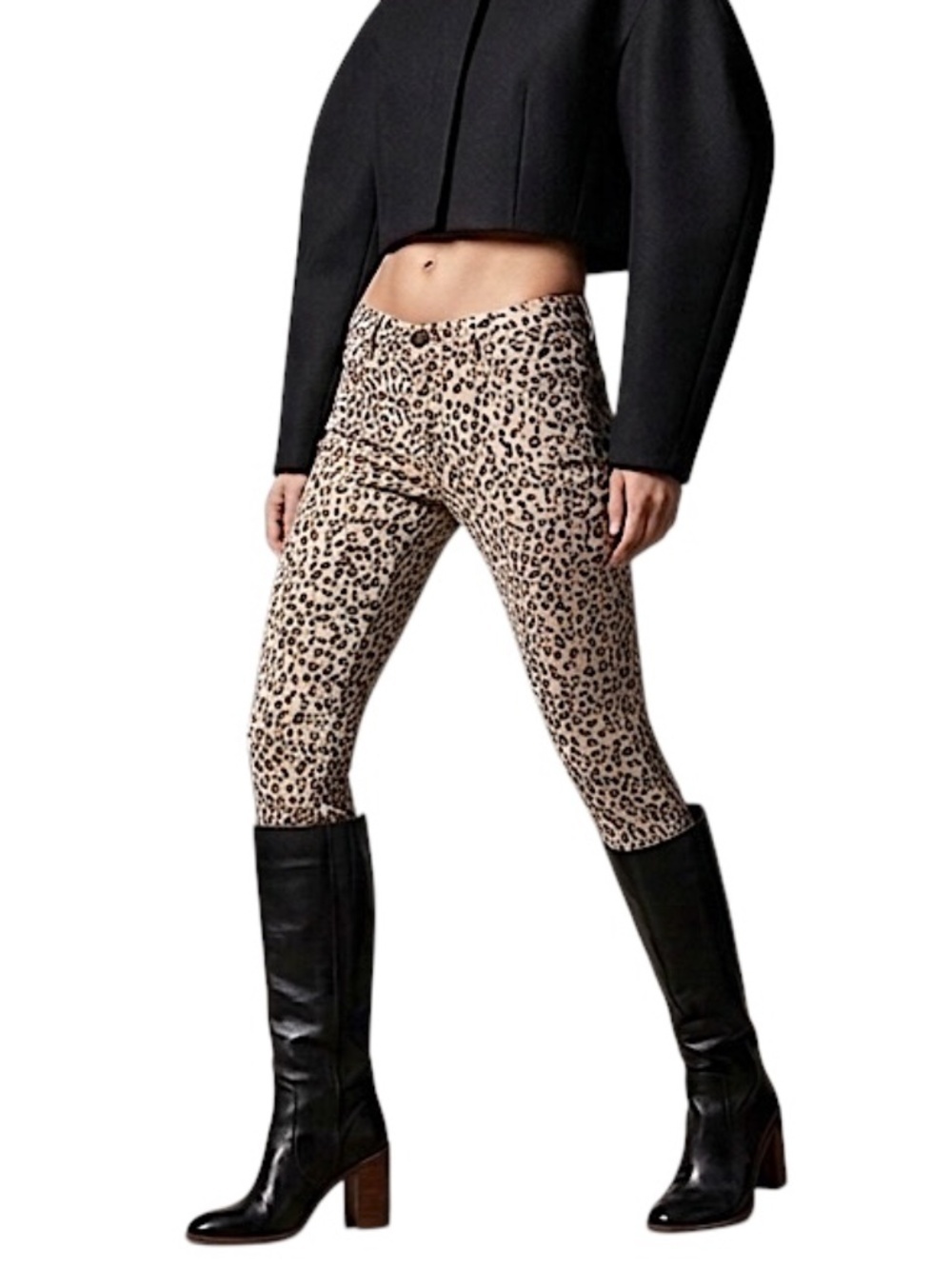 Banana Republic High Rise Skinny Brown Beige Animal Print Skinny Jeans 25p